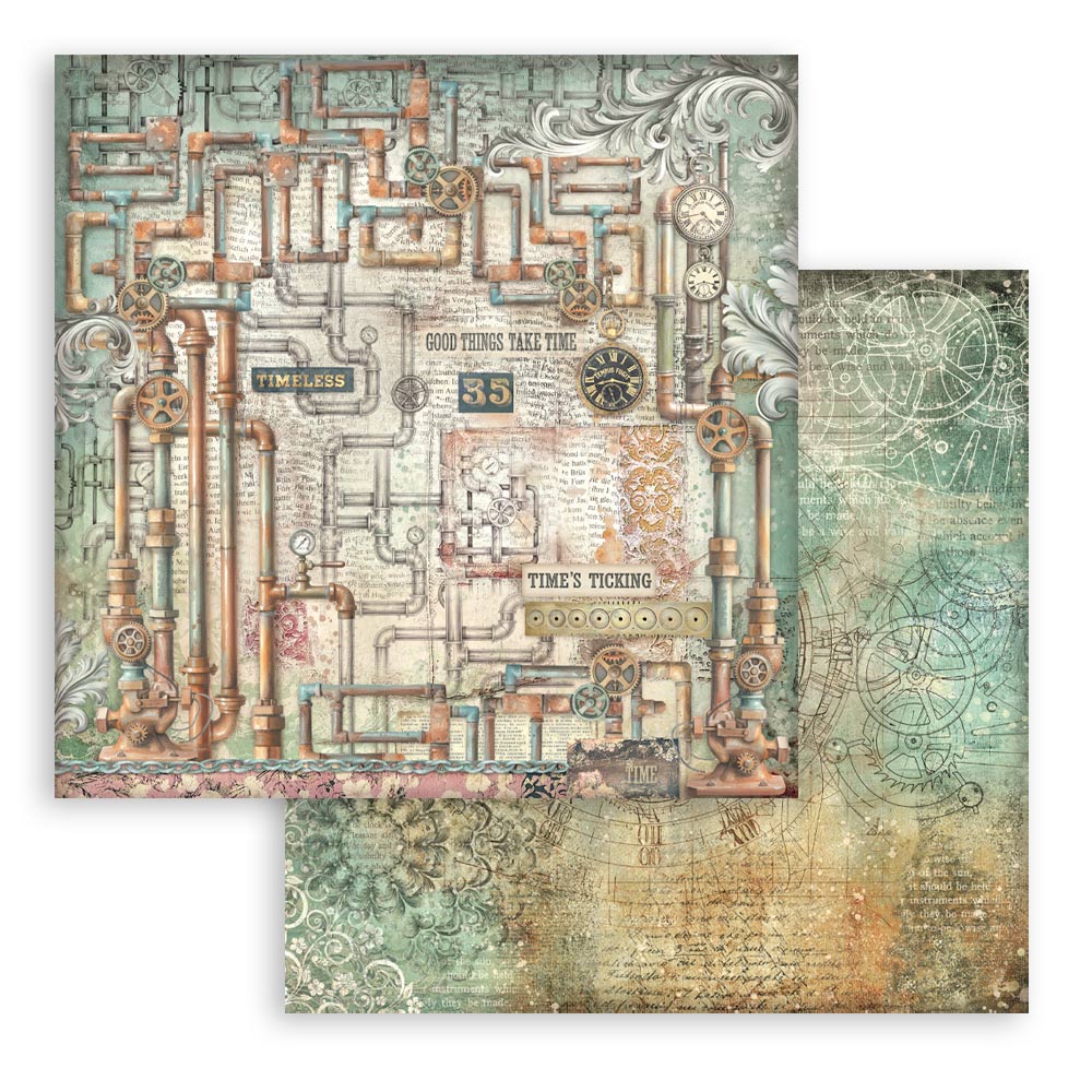 Stamperia Gardens of Time 12x12 Inch Paper Pack Maxi Background Selection (SBBL186)