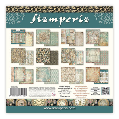 Stamperia Gardens of Time 12x12 Inch Paper Pack Maxi Background Selection (SBBL186)