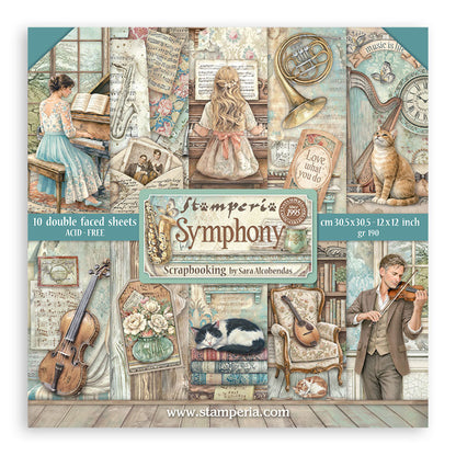 Stamperia Symphony 12x12 Inch Paper Pack by Sara Alcobendas