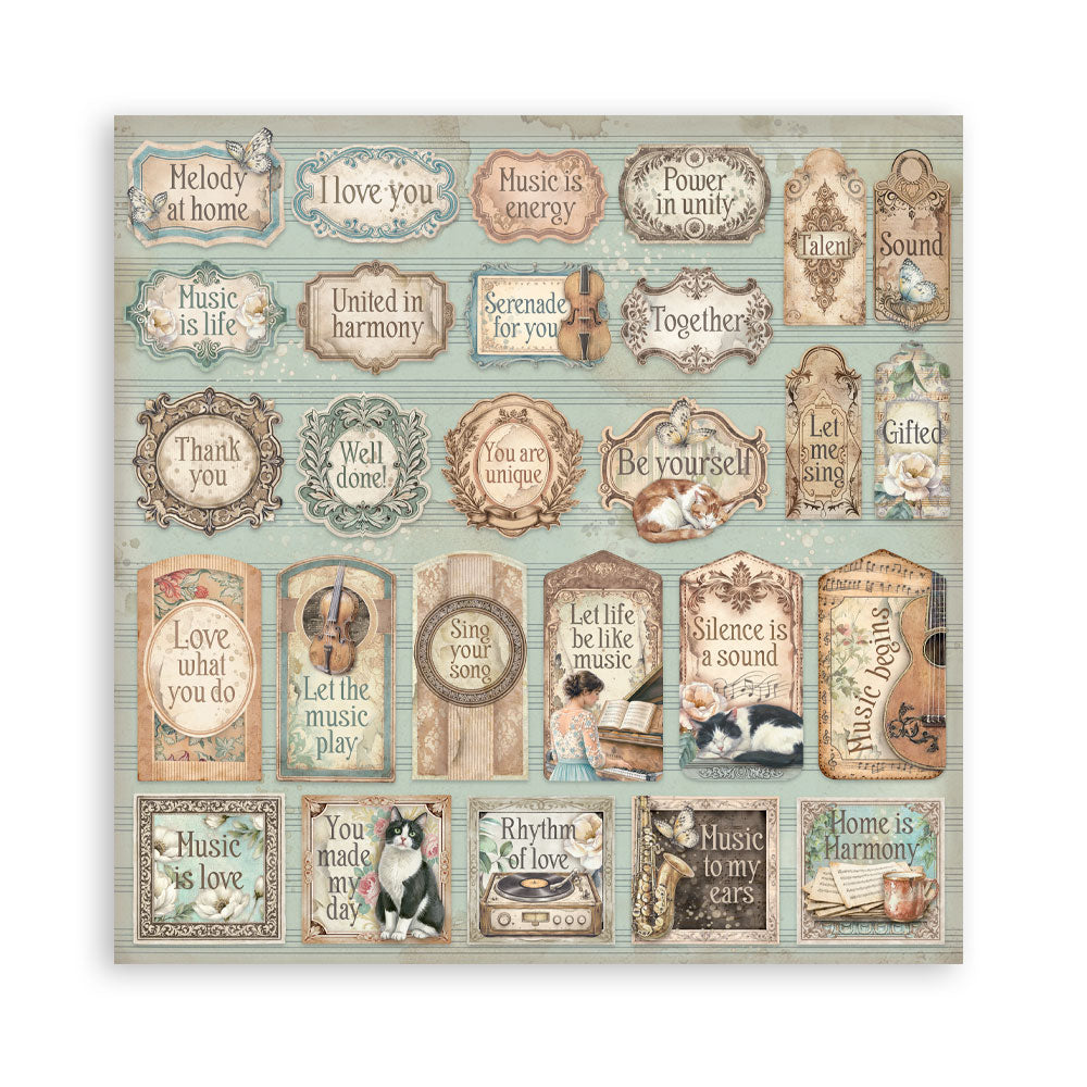 Stamperia Symphony 12x12 Inch Paper Pack by Sara Alcobendas