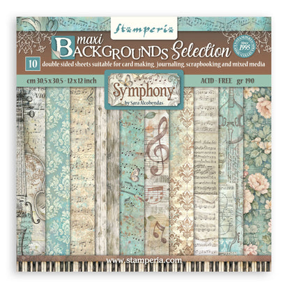 Stamperia Symphony 12x12 Inch Paper Pack Maxi Background Selection by Sara Alcobendas