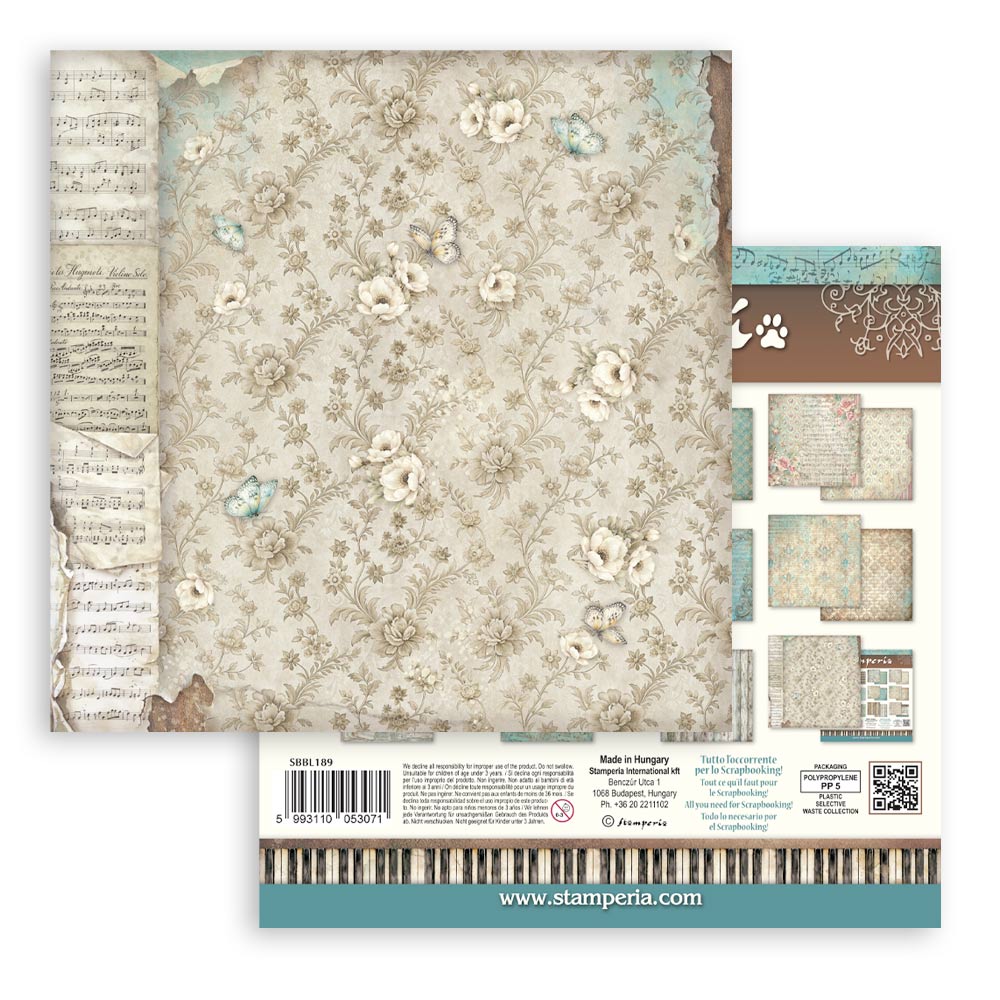 Stamperia Symphony 12x12 Inch Paper Pack Maxi Background Selection by Sara Alcobendas