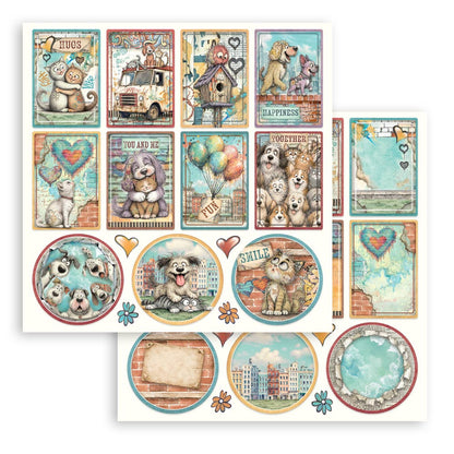 Stamperia Furry Friends 2 12x12 Inch Paper Pack by Antonis Tzanidakis
