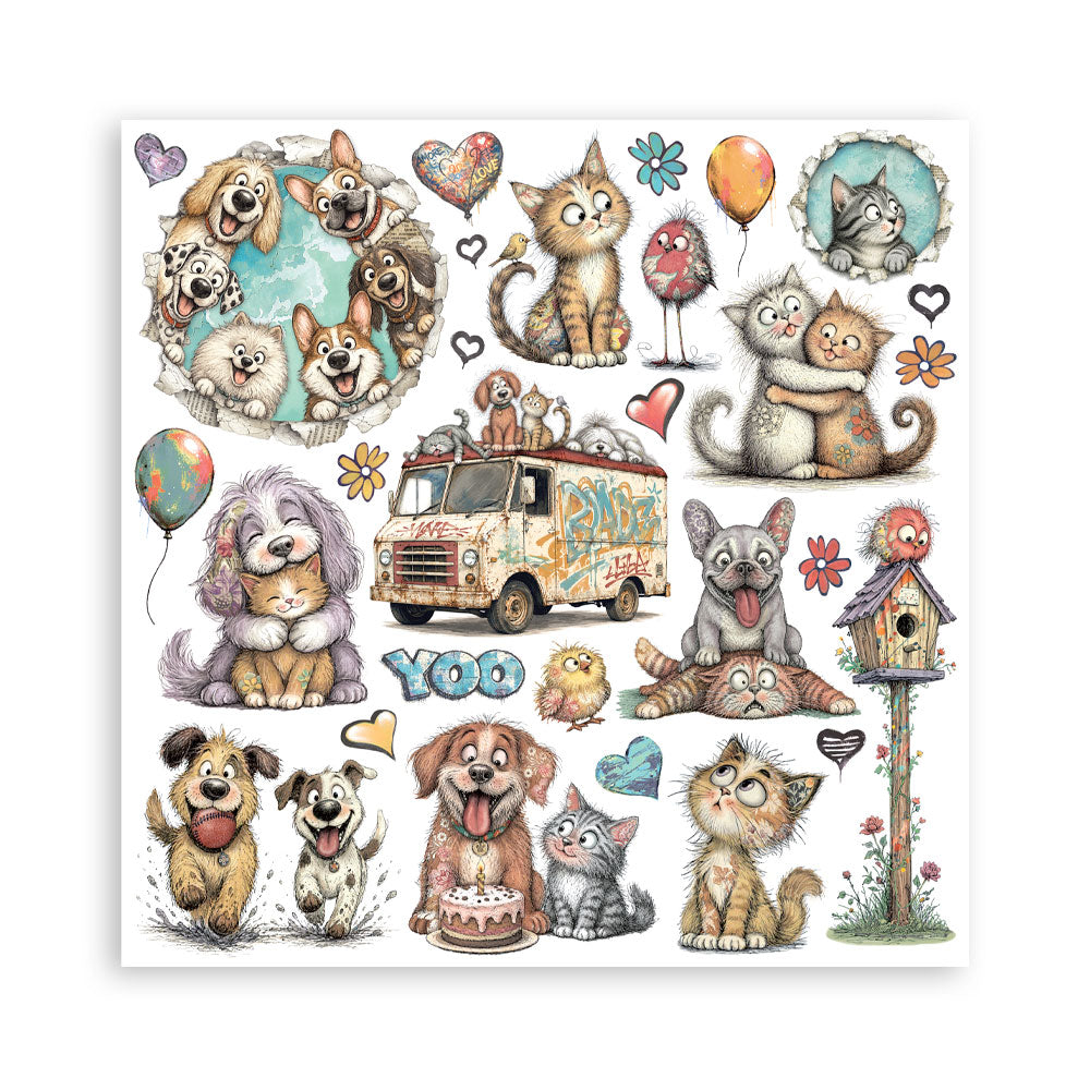 Stamperia Furry Friends 2 12x12 Inch Paper Pack by Antonis Tzanidakis