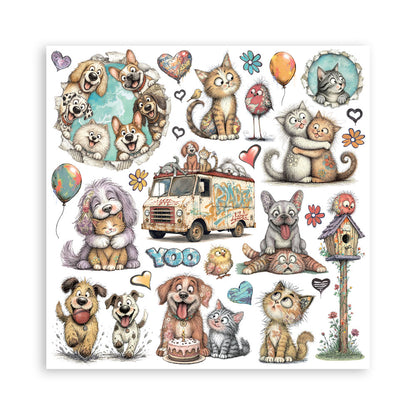 Stamperia Furry Friends 2 12x12 Inch Paper Pack by Antonis Tzanidakis
