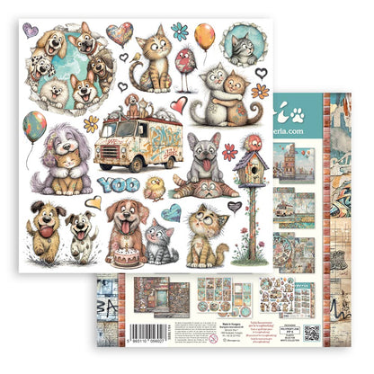 Stamperia Furry Friends 2 12x12 Inch Paper Pack by Antonis Tzanidakis