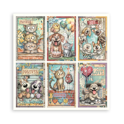 Stamperia Furry Friends 2 12x12 Inch Paper Pack by Antonis Tzanidakis