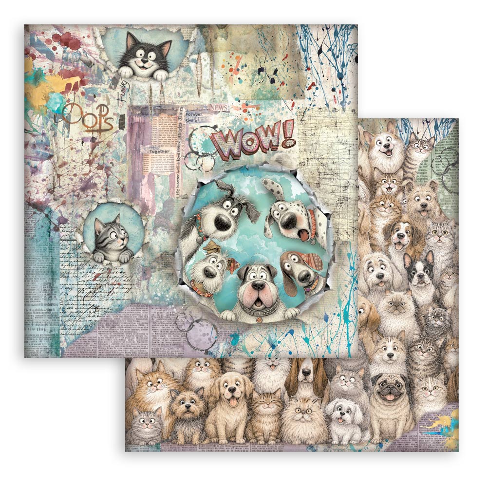 Stamperia Furry Friends 2 12x12 Inch Paper Pack by Antonis Tzanidakis