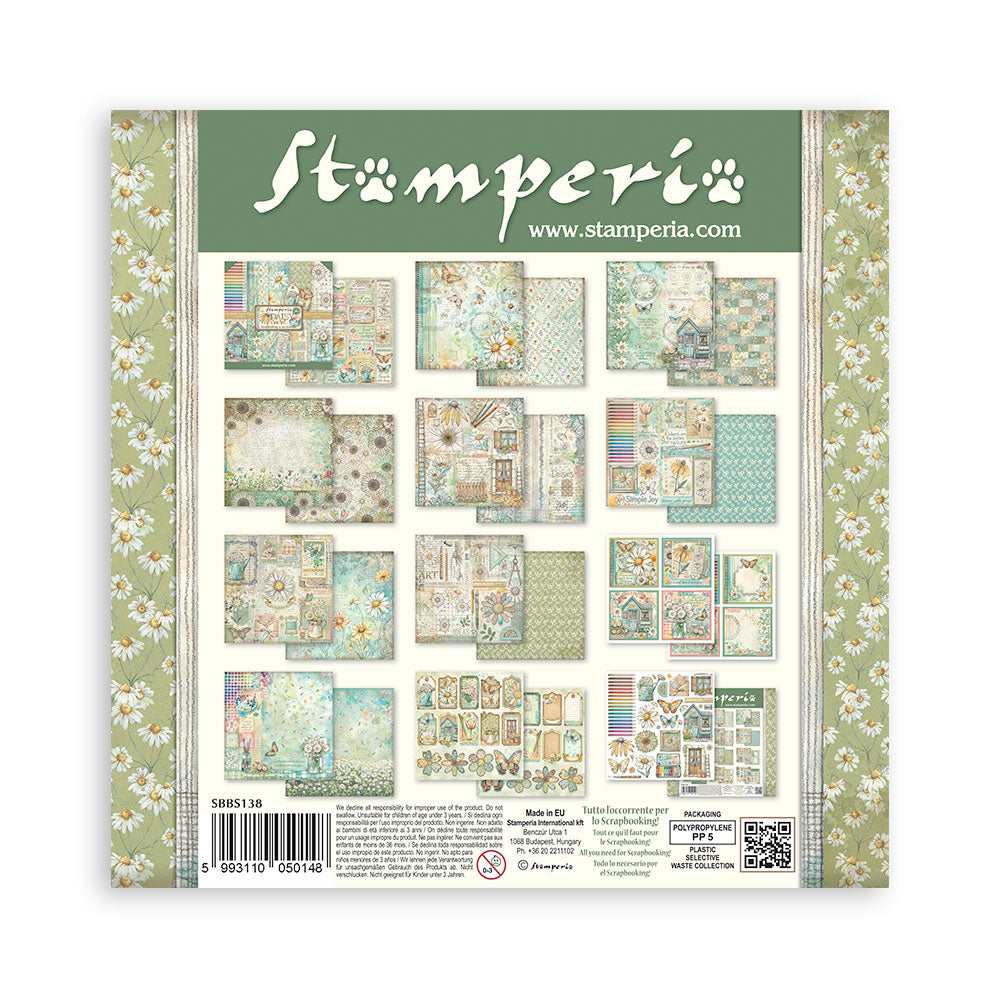 Stamperia Daisy Art 8x8 Inch Paper Pack