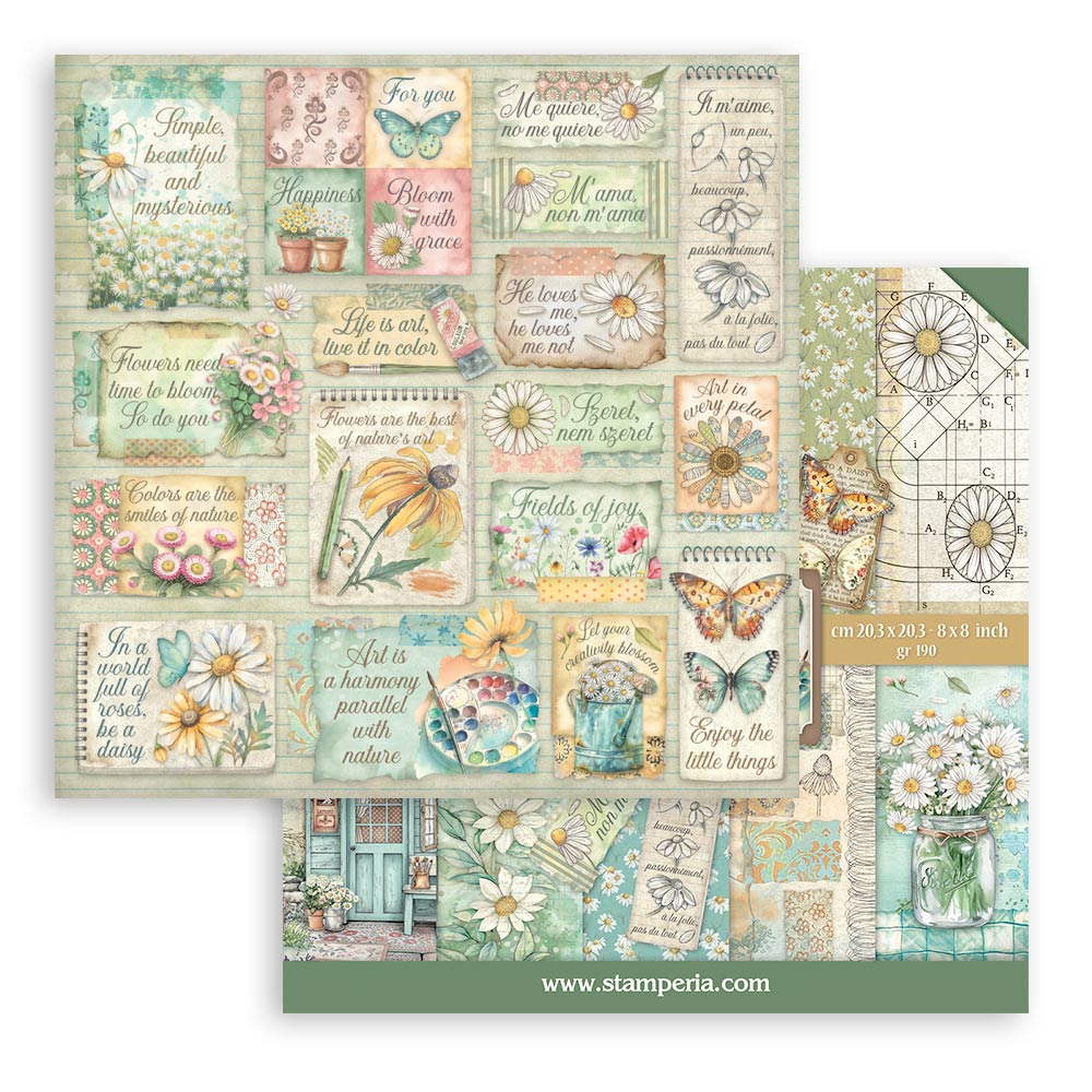 Stamperia Daisy Art 8x8 Inch Paper Pack
