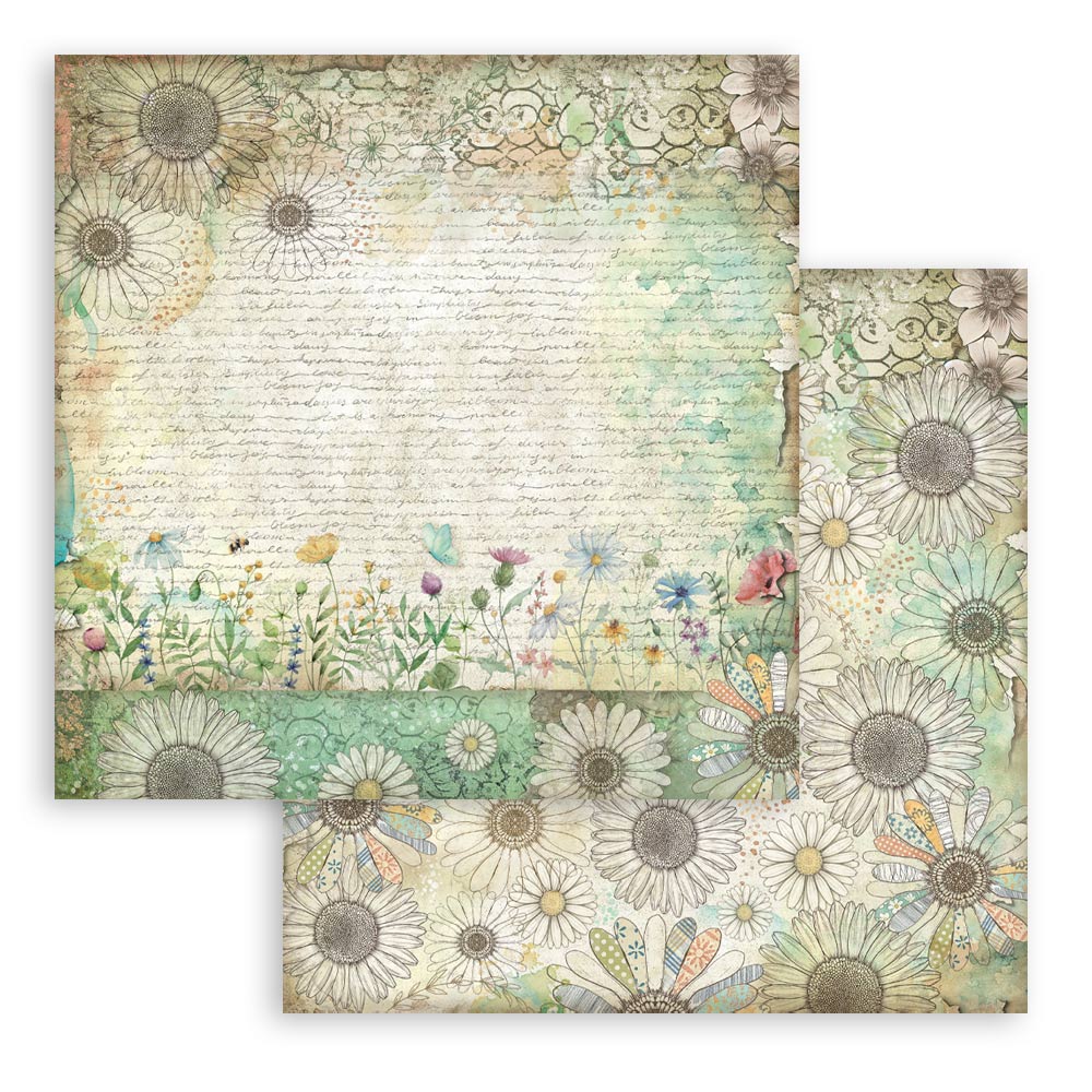 Stamperia Daisy Art 8x8 Inch Paper Pack