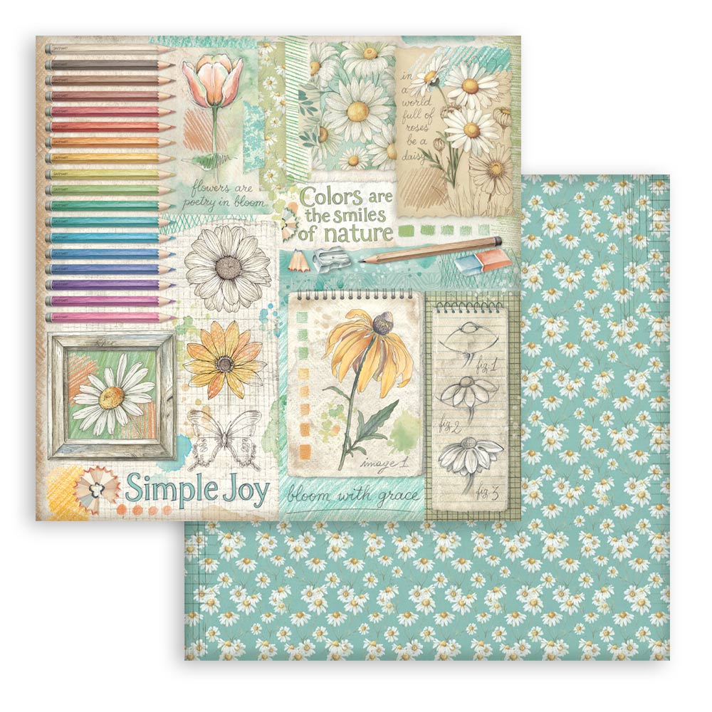 Stamperia Daisy Art 8x8 Inch Paper Pack