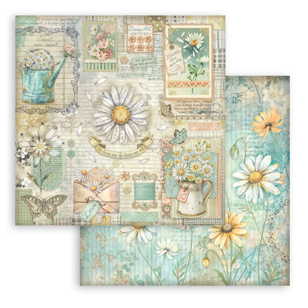 Stamperia Daisy Art 8x8 Inch Paper Pack