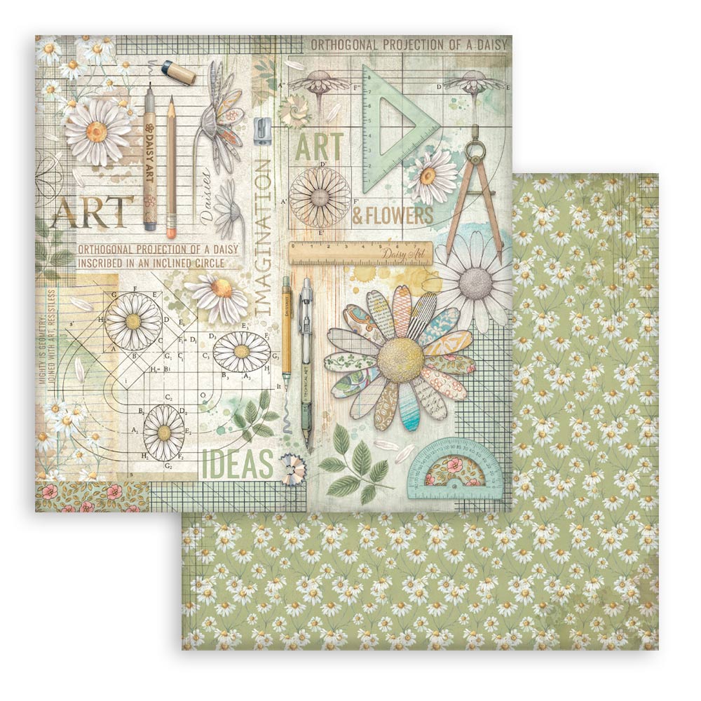 Stamperia Daisy Art 8x8 Inch Paper Pack