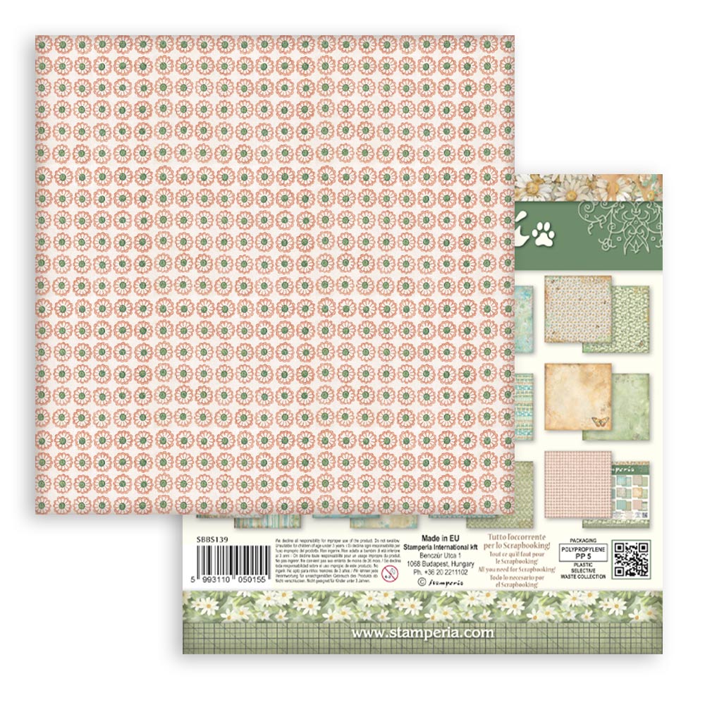 Stamperia Daisy Art 8x8 Inch Paper Pack Maxi Background Selection