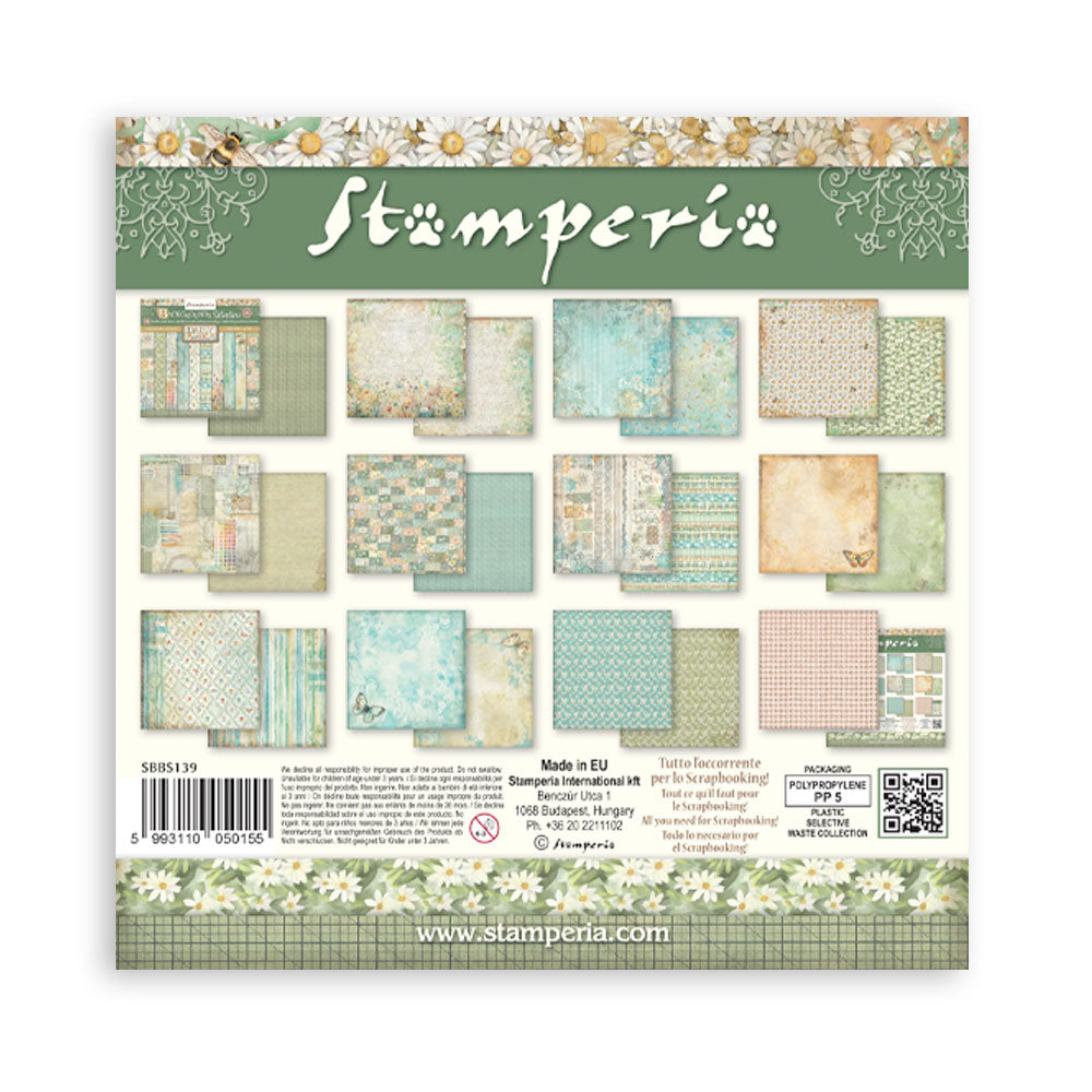 Stamperia Daisy Art 8x8 Inch Paper Pack Maxi Background Selection