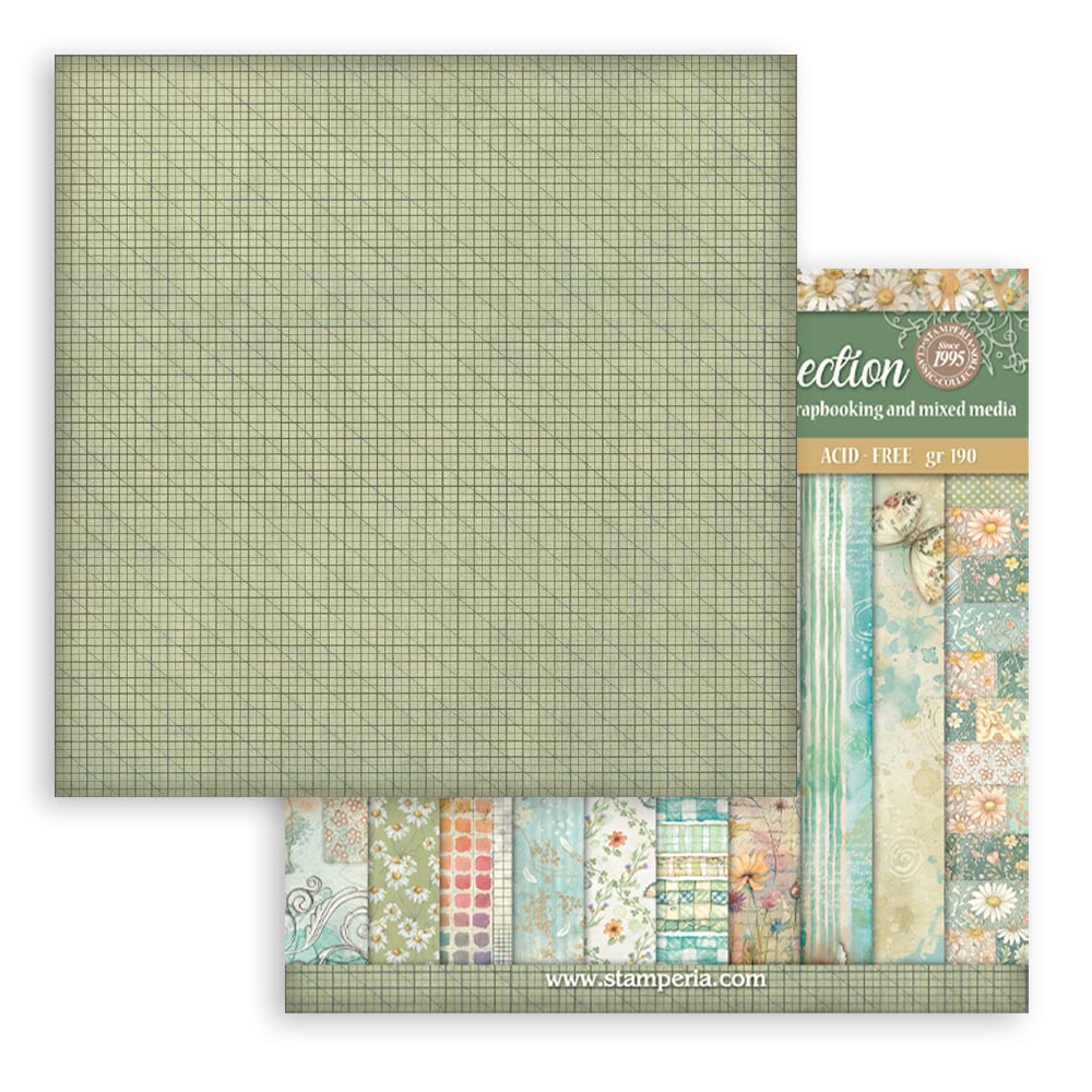 Stamperia Daisy Art 8x8 Inch Paper Pack Maxi Background Selection