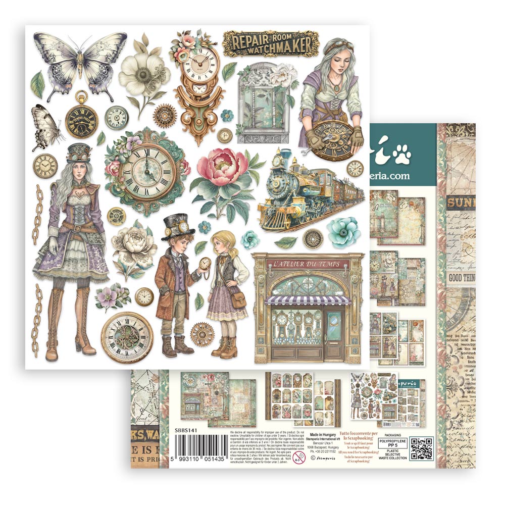 Stamperia Gardens of Time 8x8 Inch Paper Pack (SBBS141)