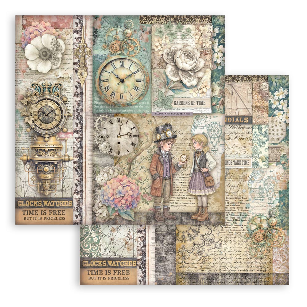 Stamperia Gardens of Time 8x8 Inch Paper Pack (SBBS141)