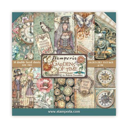 Stamperia Gardens of Time 8x8 Inch Paper Pack (SBBS141)