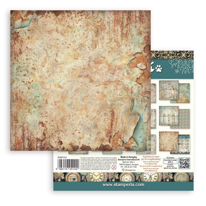 Stamperia Gardens of Time 8x8 Inch Paper Pack Maxi Background Selection (SBBS142)