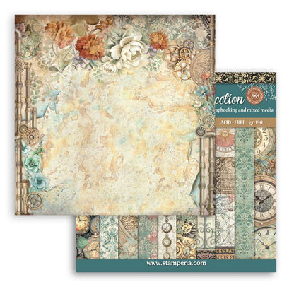 Stamperia Gardens of Time 8x8 Inch Paper Pack Maxi Background Selection (SBBS142)
