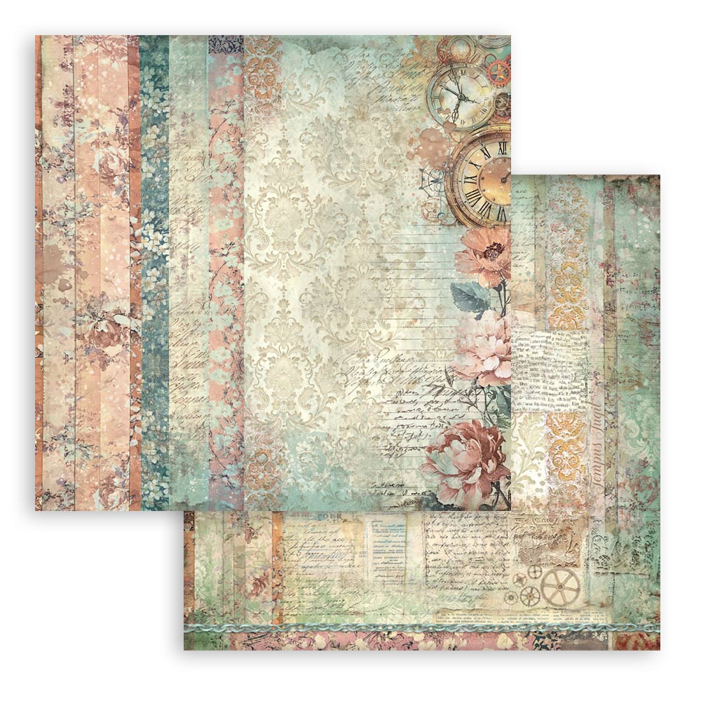 Stamperia Gardens of Time 8x8 Inch Paper Pack Maxi Background Selection (SBBS142)