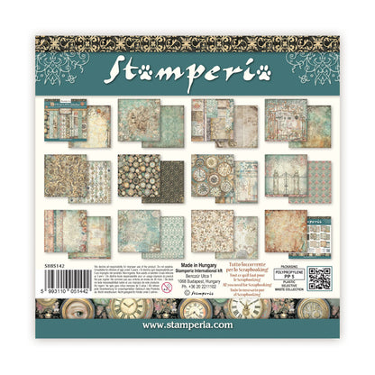 Stamperia Gardens of Time 8x8 Inch Paper Pack Maxi Background Selection (SBBS142)