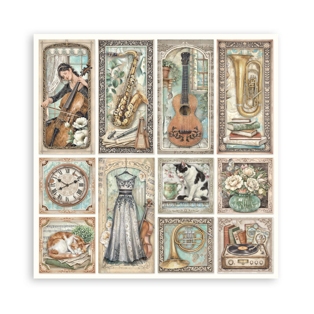 Stamperia Symphony 8x8 Inch Paper Pack by Sara Alcobendas