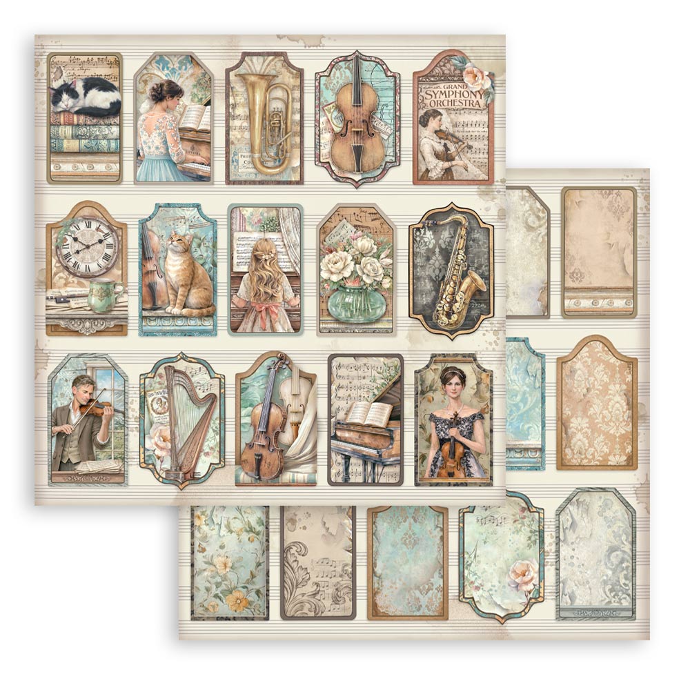 Stamperia Symphony 8x8 Inch Paper Pack by Sara Alcobendas