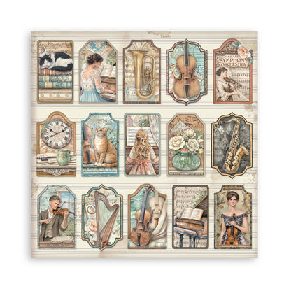Stamperia Symphony 8x8 Inch Paper Pack by Sara Alcobendas