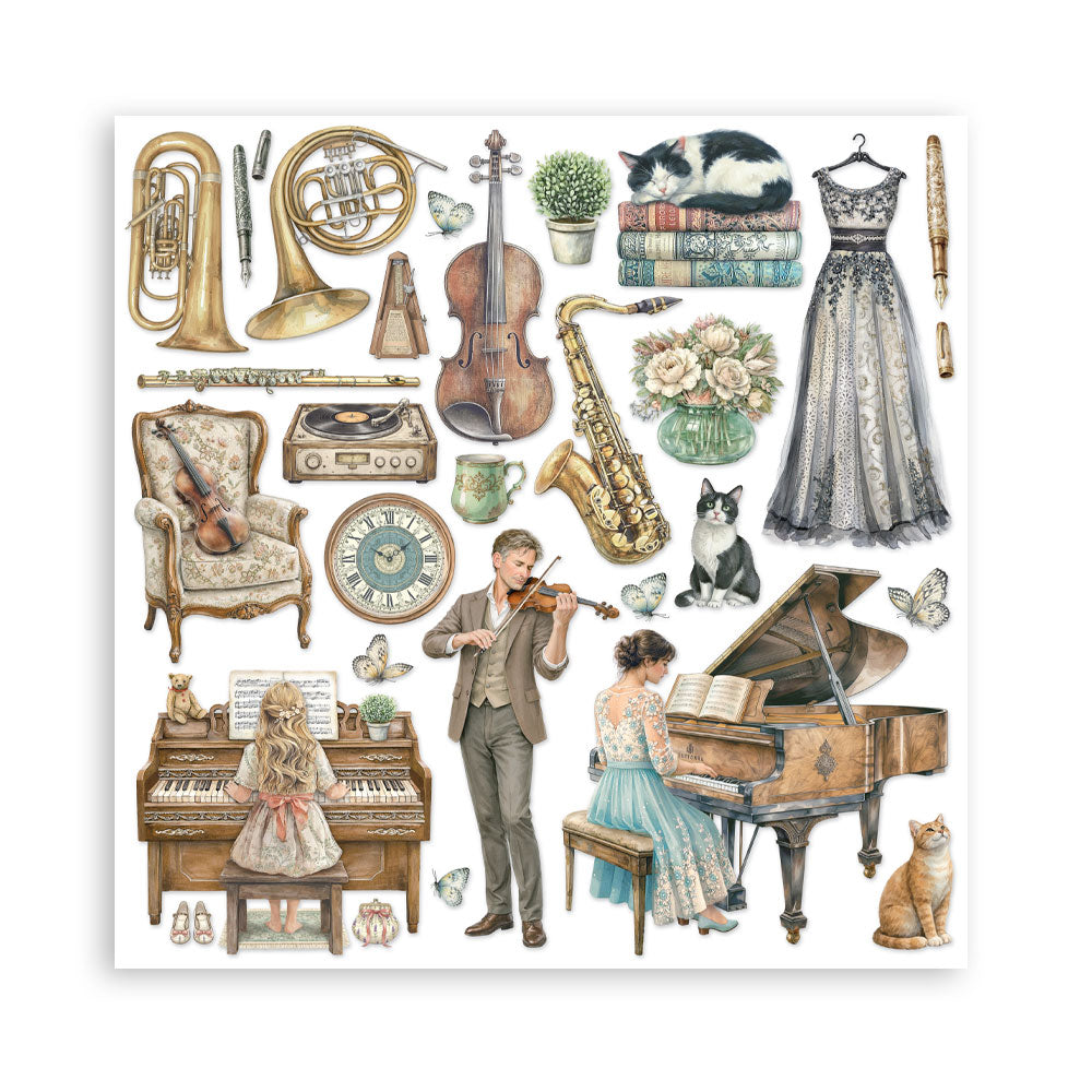 Stamperia Symphony 8x8 Inch Paper Pack by Sara Alcobendas