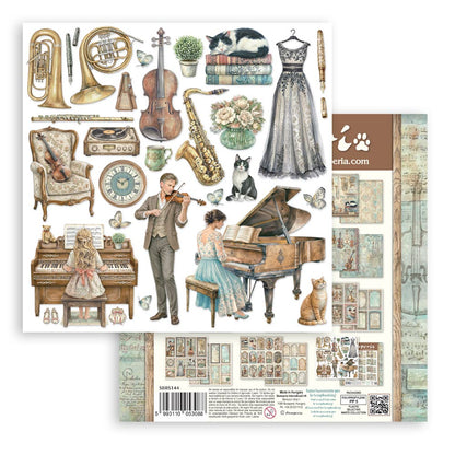 Stamperia Symphony 8x8 Inch Paper Pack by Sara Alcobendas