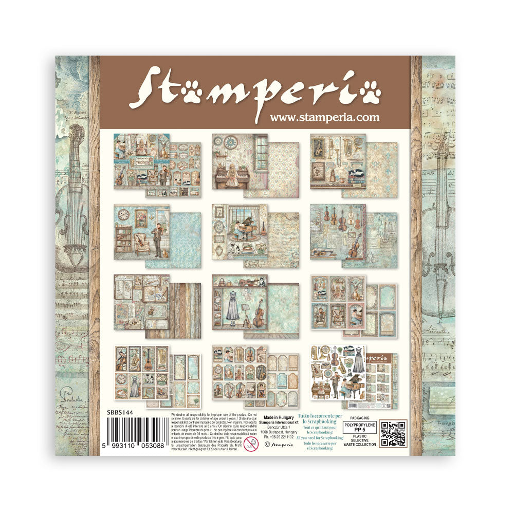 Stamperia Symphony 8x8 Inch Paper Pack by Sara Alcobendas