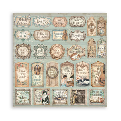 Stamperia Symphony 8x8 Inch Paper Pack by Sara Alcobendas