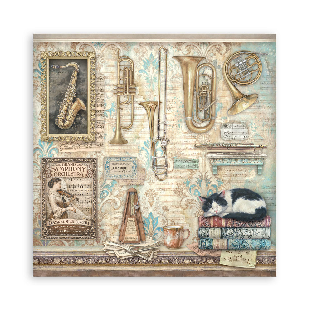 Stamperia Symphony 8x8 Inch Paper Pack by Sara Alcobendas