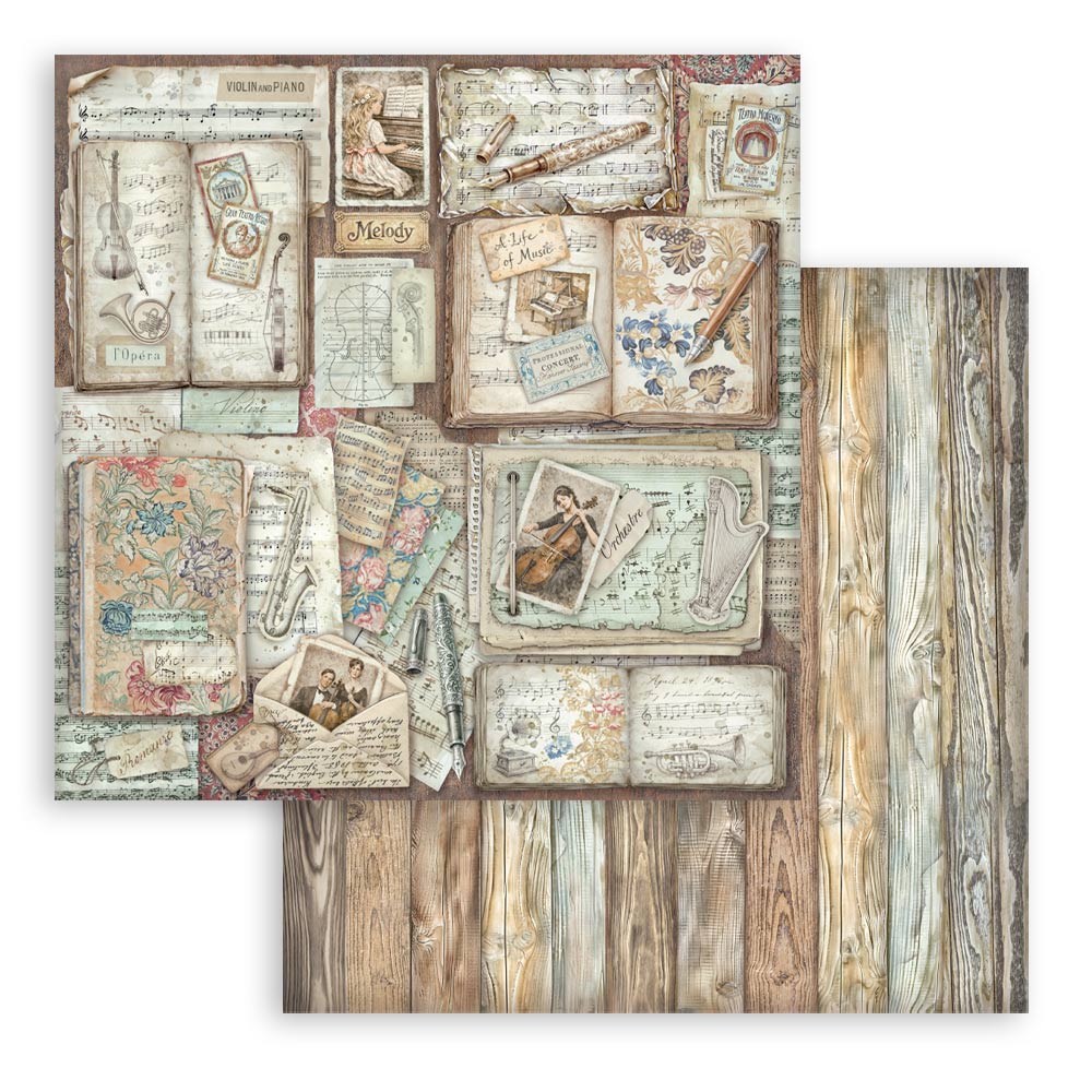 Stamperia Symphony 8x8 Inch Paper Pack by Sara Alcobendas