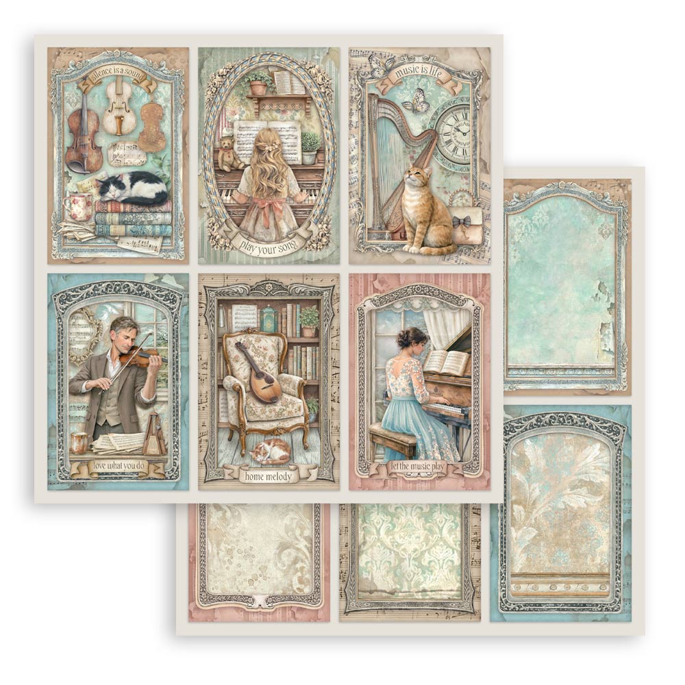 Stamperia Symphony 8x8 Inch Paper Pack by Sara Alcobendas