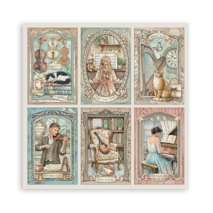Stamperia Symphony 8x8 Inch Paper Pack by Sara Alcobendas