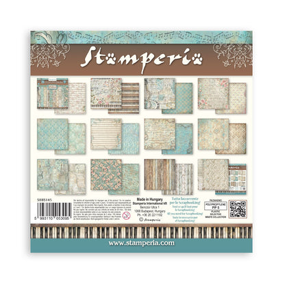 Stamperia Symphony 8x8 Inch Paper Pack Maxi Background Selection by Sara Alcobendas