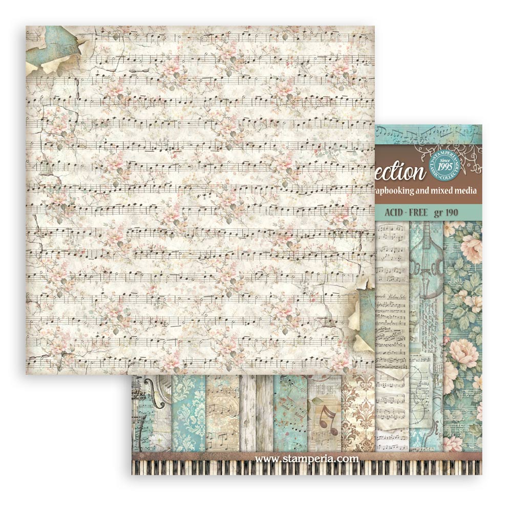 Stamperia Symphony 8x8 Inch Paper Pack Maxi Background Selection by Sara Alcobendas