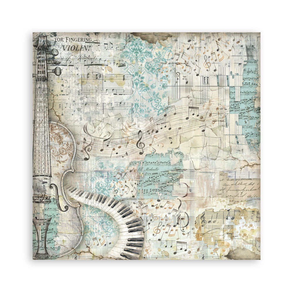 Stamperia Symphony 8x8 Inch Paper Pack Maxi Background Selection by Sara Alcobendas