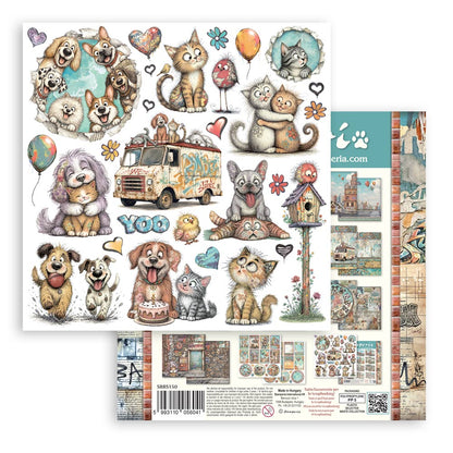 Stamperia Furry Friends 2 8x8 Inch Paper Pack by Antonis Tzanidakis