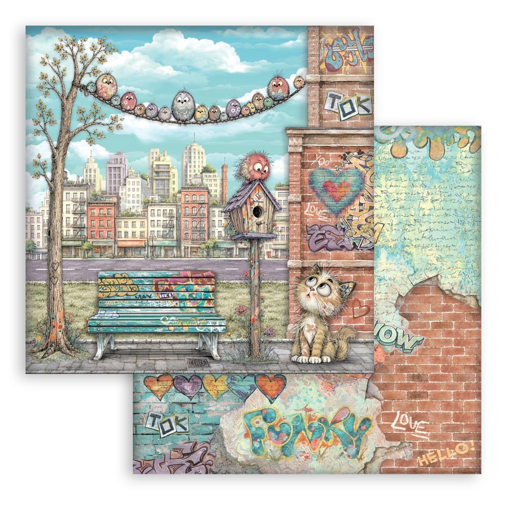 Stamperia Furry Friends 2 8x8 Inch Paper Pack by Antonis Tzanidakis