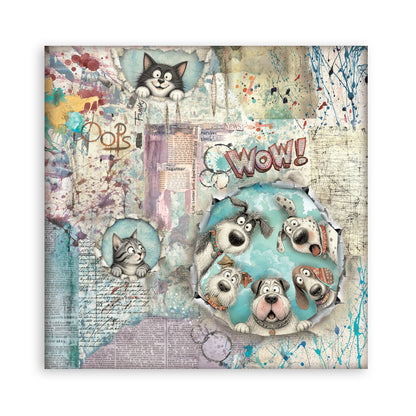 Stamperia Furry Friends 2 8x8 Inch Paper Pack by Antonis Tzanidakis