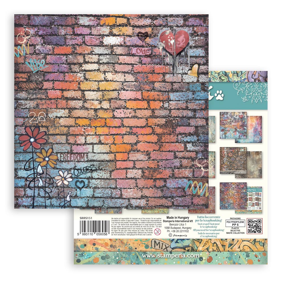 Stamperia Furry Friends 2 8x8 Inch Paper Pack Maxi Background Selection by Antonis Tzanidakis
