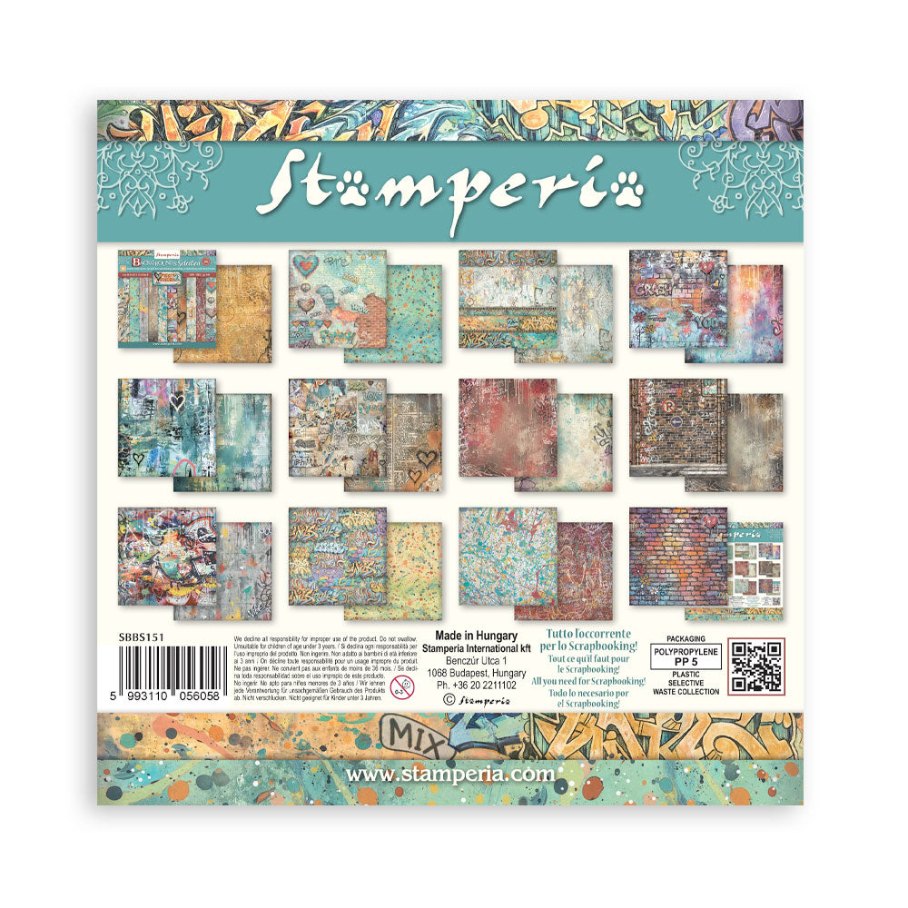 Stamperia Furry Friends 2 8x8 Inch Paper Pack Maxi Background Selection by Antonis Tzanidakis