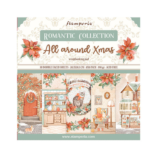 Stamperia Mini Scrapbooking Pad 10 20.3 x 20.3 cm (8x8) All Around Christmas