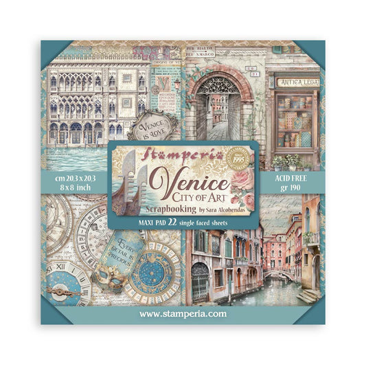 Stamperia Venice City of Art 8x8 Inch Paper Pack Maxi (Single Face)