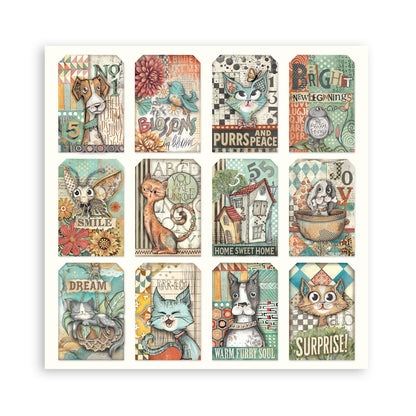Stamperia Furry Friends 8x8 Inch Maxi Paper Pack (Single Face)